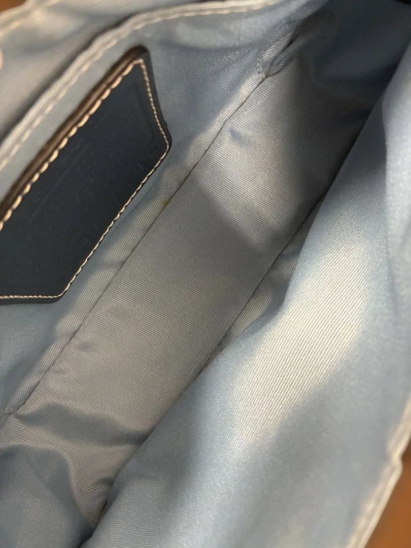 【希少カラー】coach ショルダーバッグ アクセサリーポーチ 青 ブルー