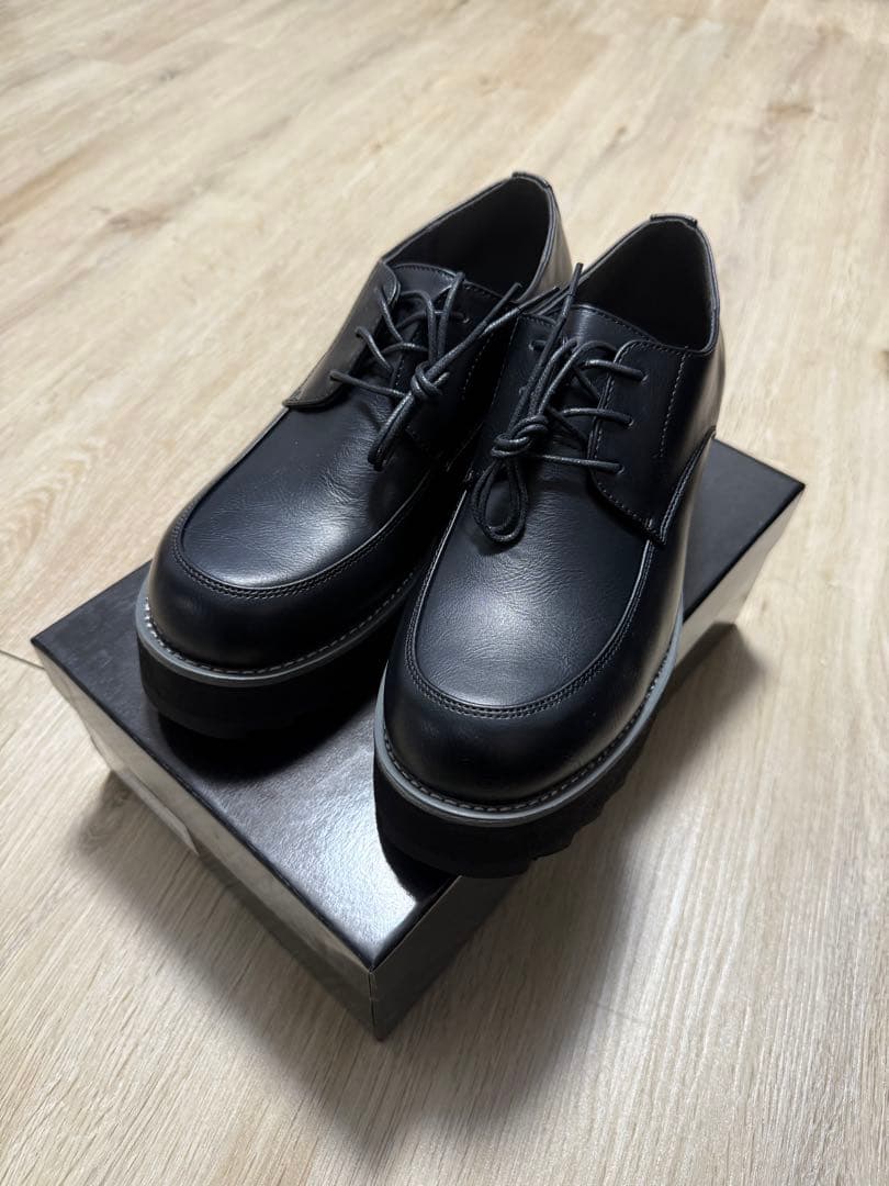 【CLEL】ハイソール シャーク ダービーシューズ（ブラック）