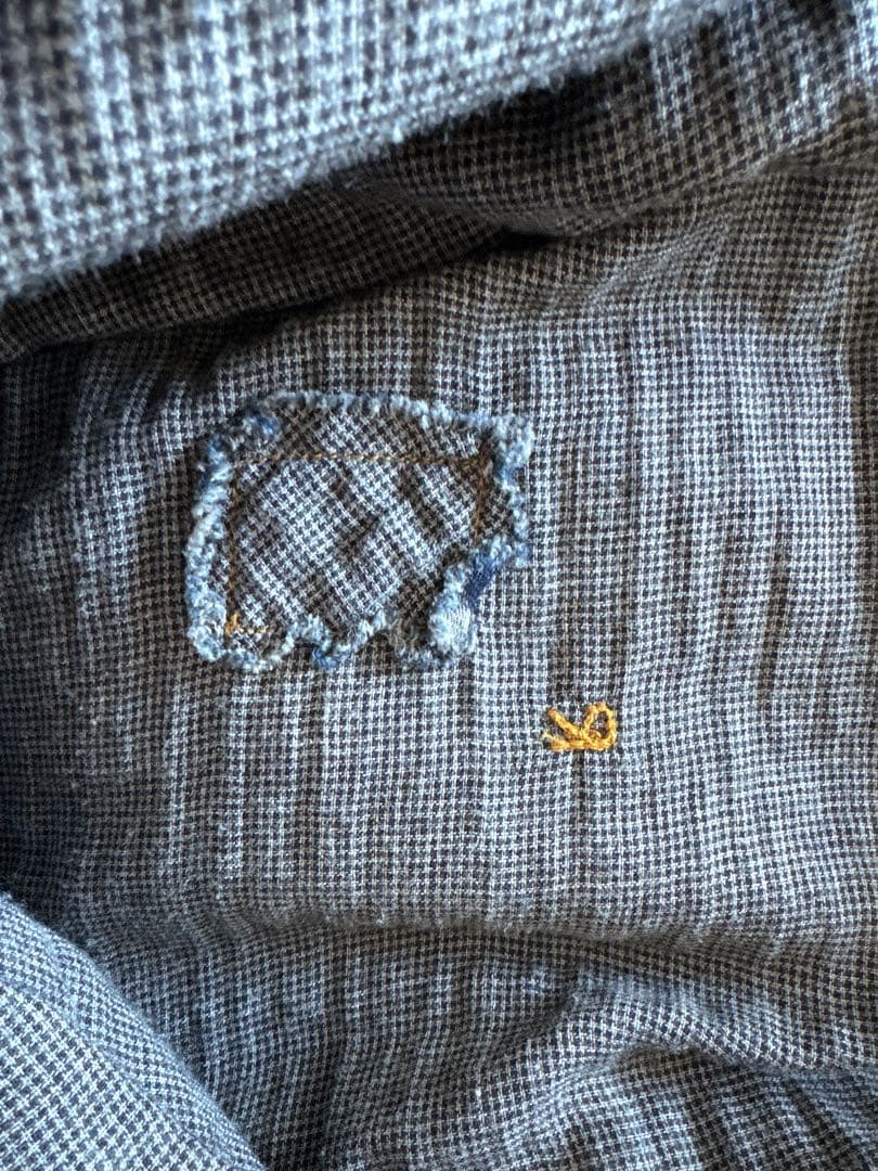 45R ふわふわ二重織のシャーリングドレス（インディゴ）　2025 AW