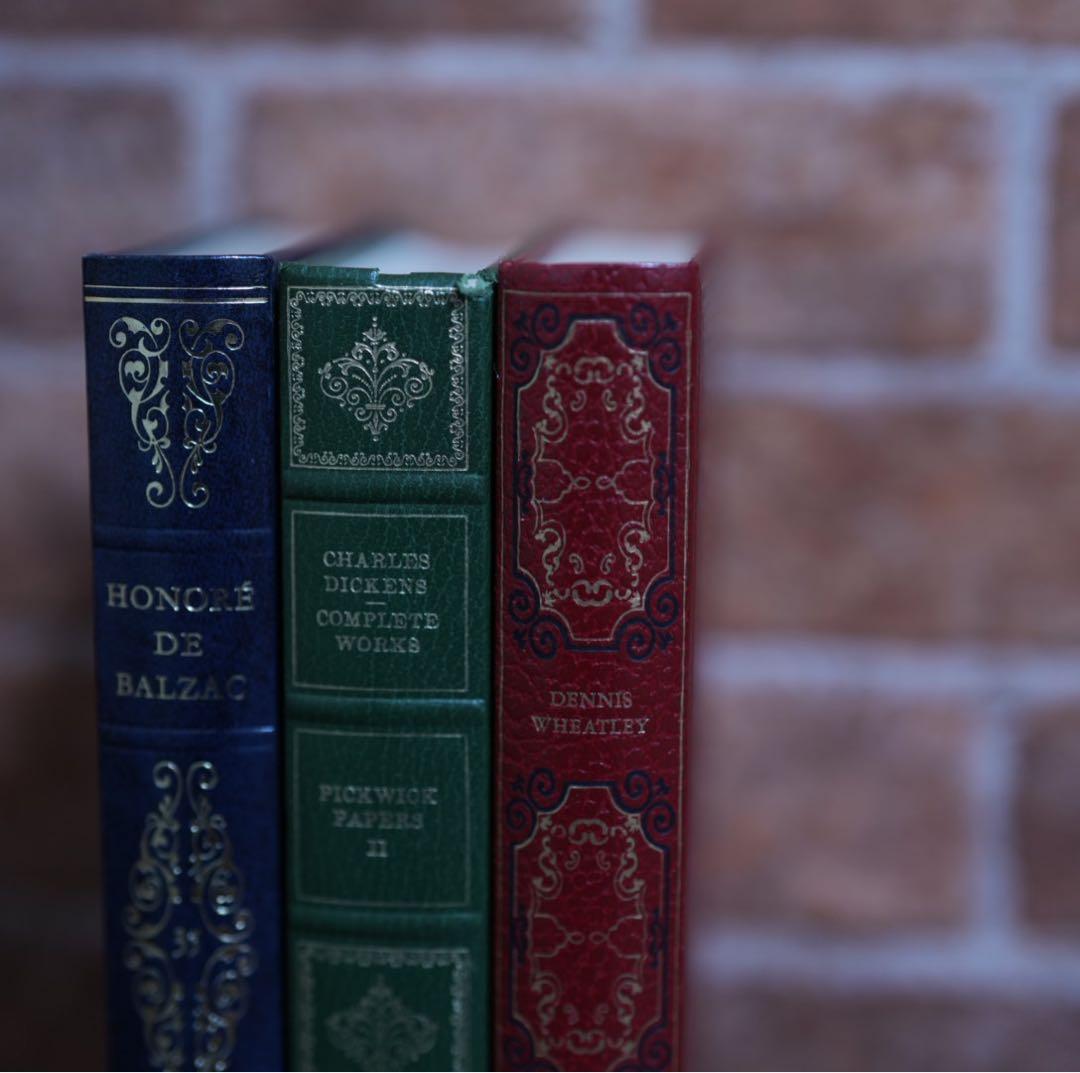 Vintage Book【赤と青と緑の洋書】3冊　アンティーク　古書　洋書