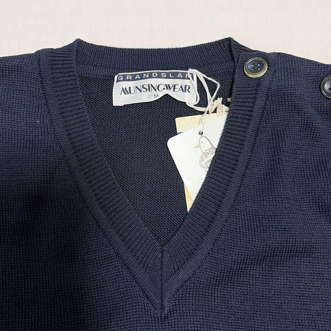 【新品タグ付き】MUNSINGWEAR ベスト 90年代 ネイビー M