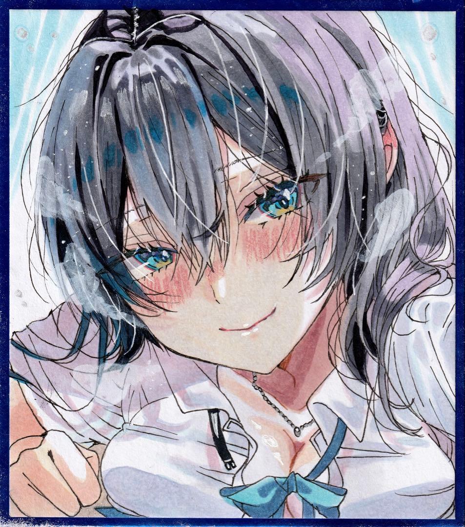 ゆ*り様 手描きイラスト オリジナルイラスト アナログイラスト 色紙 コピックイ