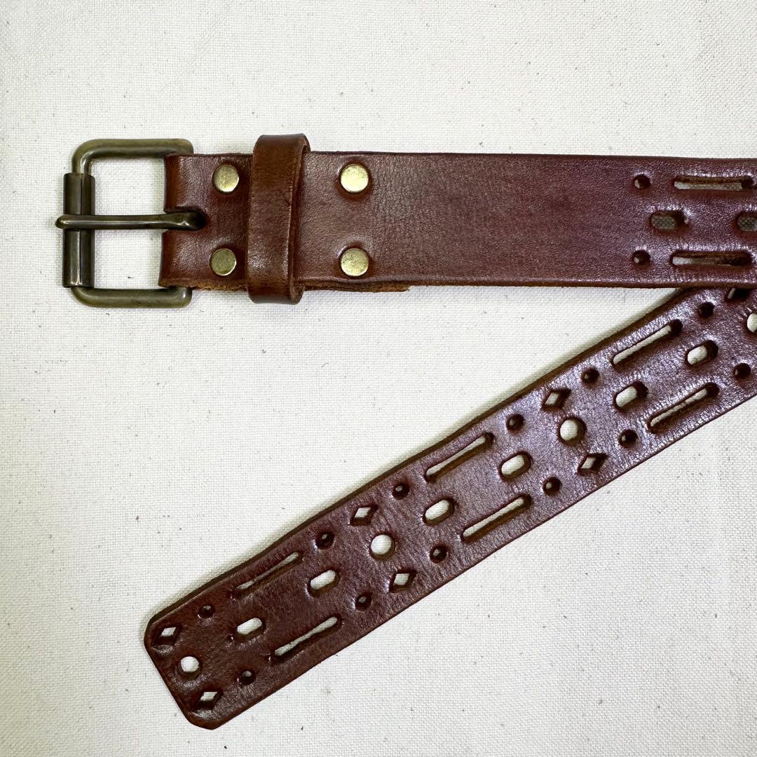 マーガレットハウエル デザイン ブラウンレザーベルト イギリス製