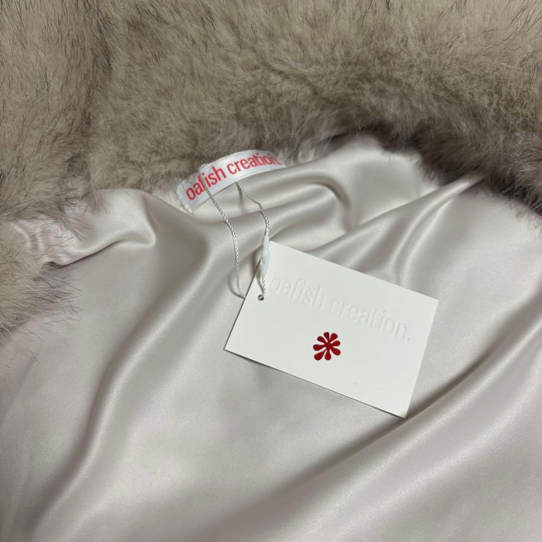 ジャケット・アウター OAFISH FLUFFY MIX FUR JACKET, LIGHT GRAY