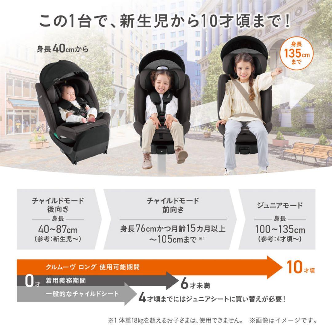 【極美品】Combiクルムーヴロング R129 ブラック チャイルドシート