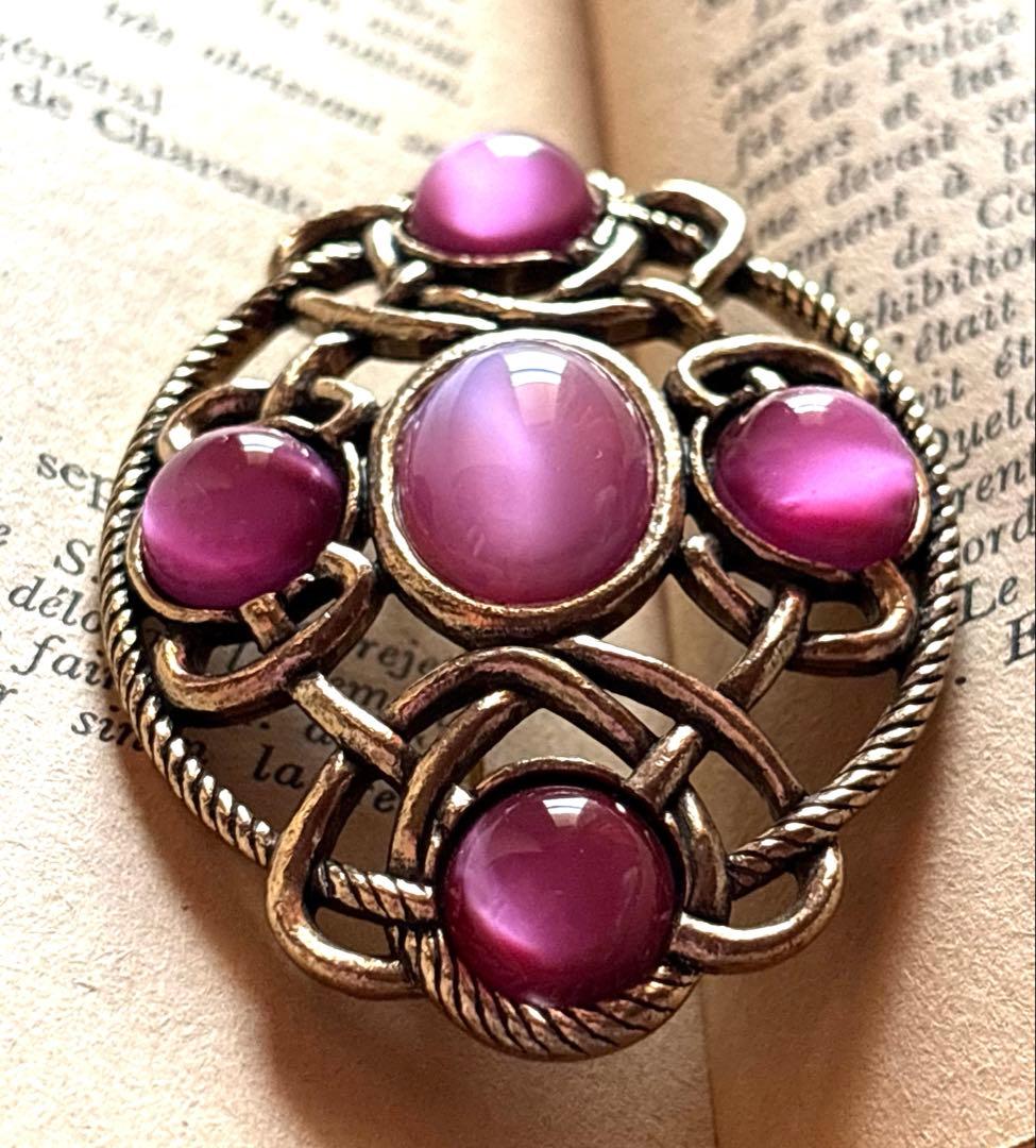 3372ヴィンテージ☆英国/MIRACLE/カボションブローチ