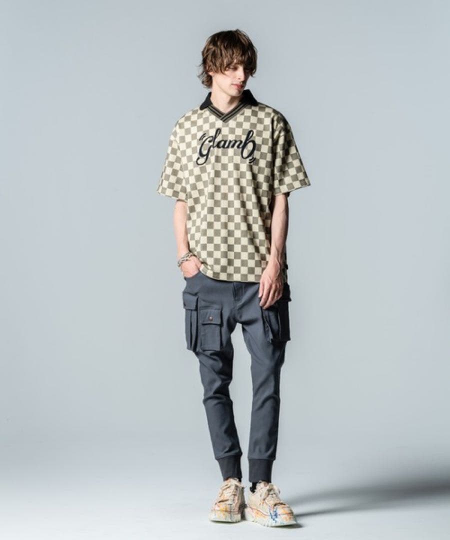 1572◆glamb グラム スキニーサルエルカーゴパンツ M グレー