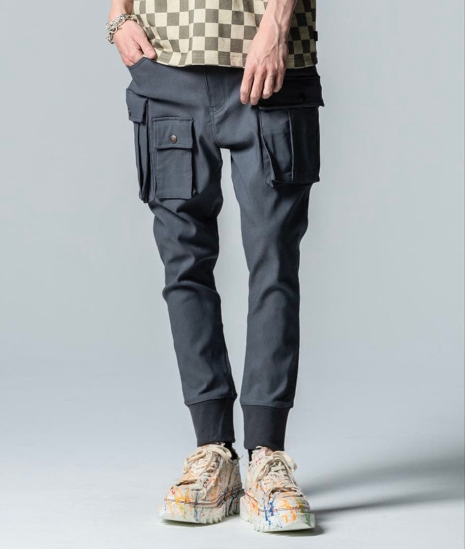 1572◆glamb グラム スキニーサルエルカーゴパンツ M グレー