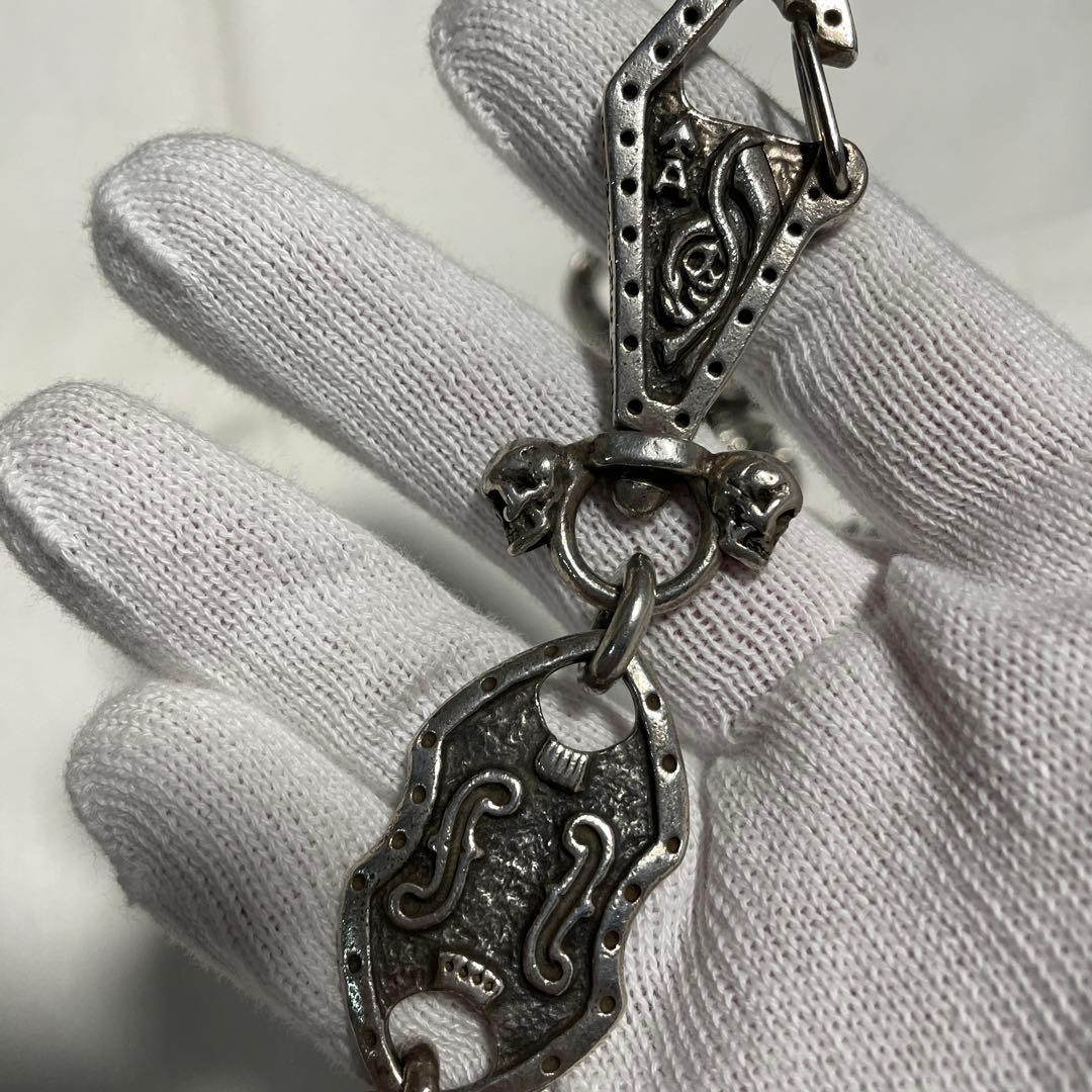 galcia スカルデザイン ウォレットチェーン オールシルバー