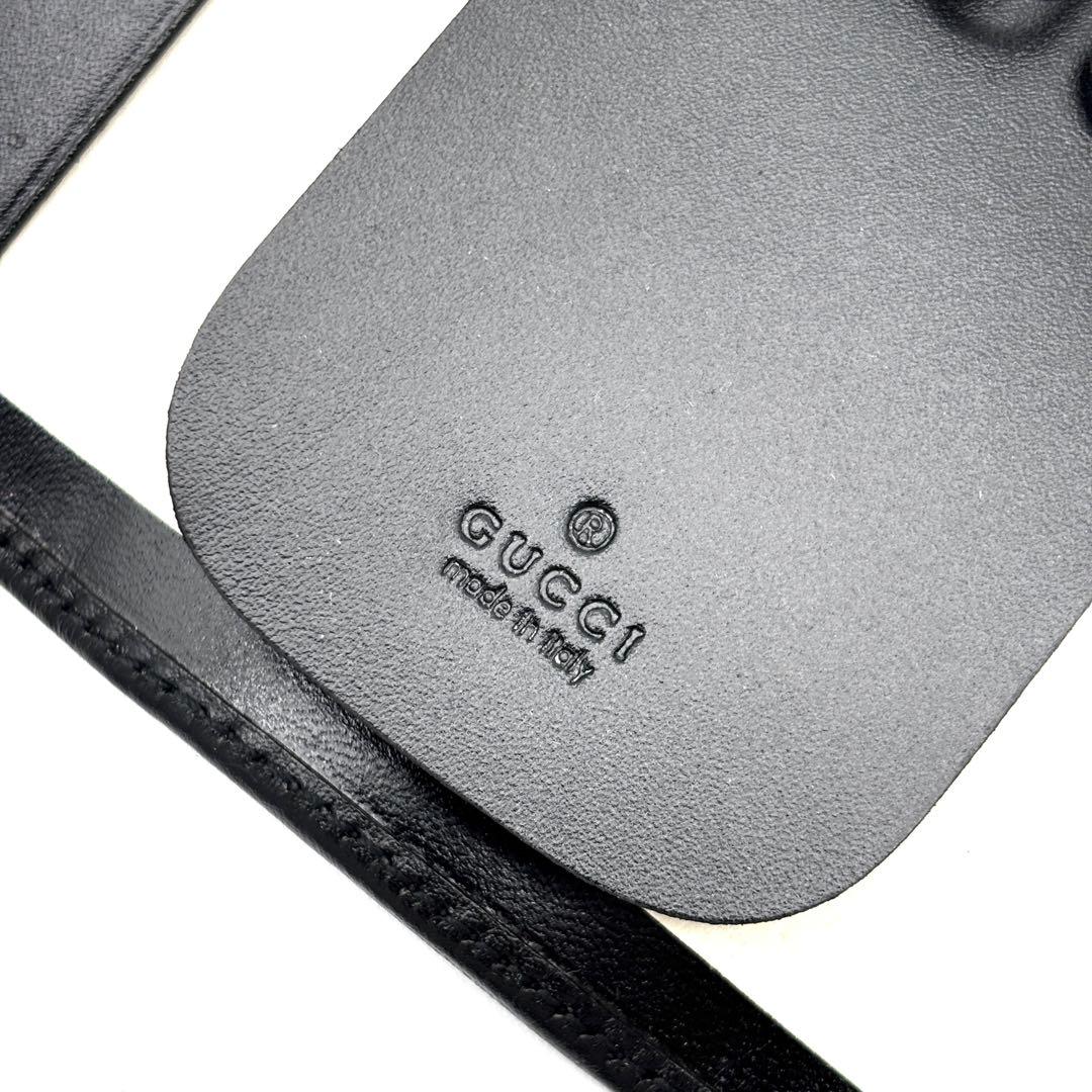 未使用保管品 グッチ 6連 キーケース GG キャンバス レザー メンズ 黒