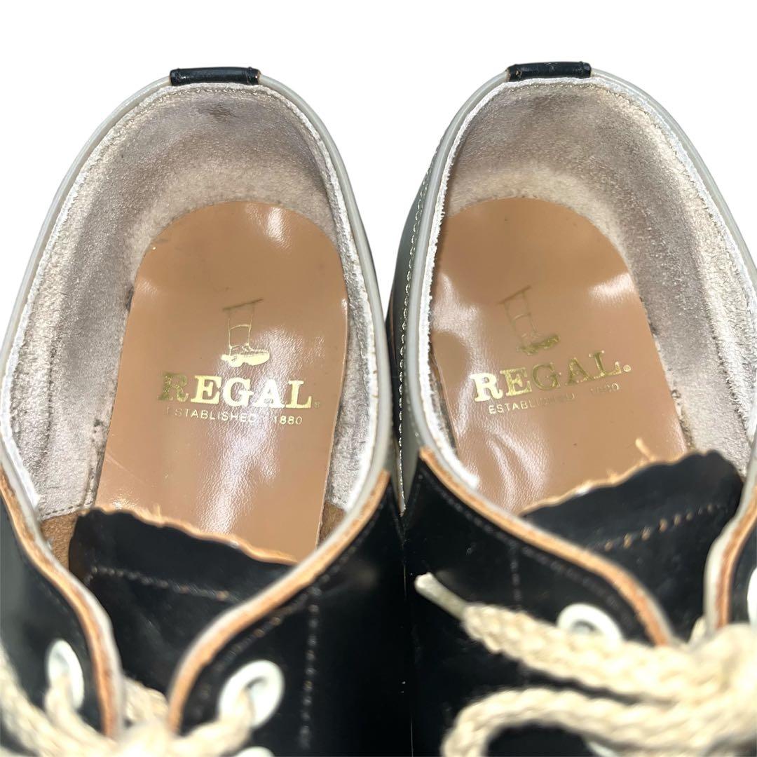 美品 リーガル サドルシューズ 24cm 革靴 バイカラー 2452 ブラック