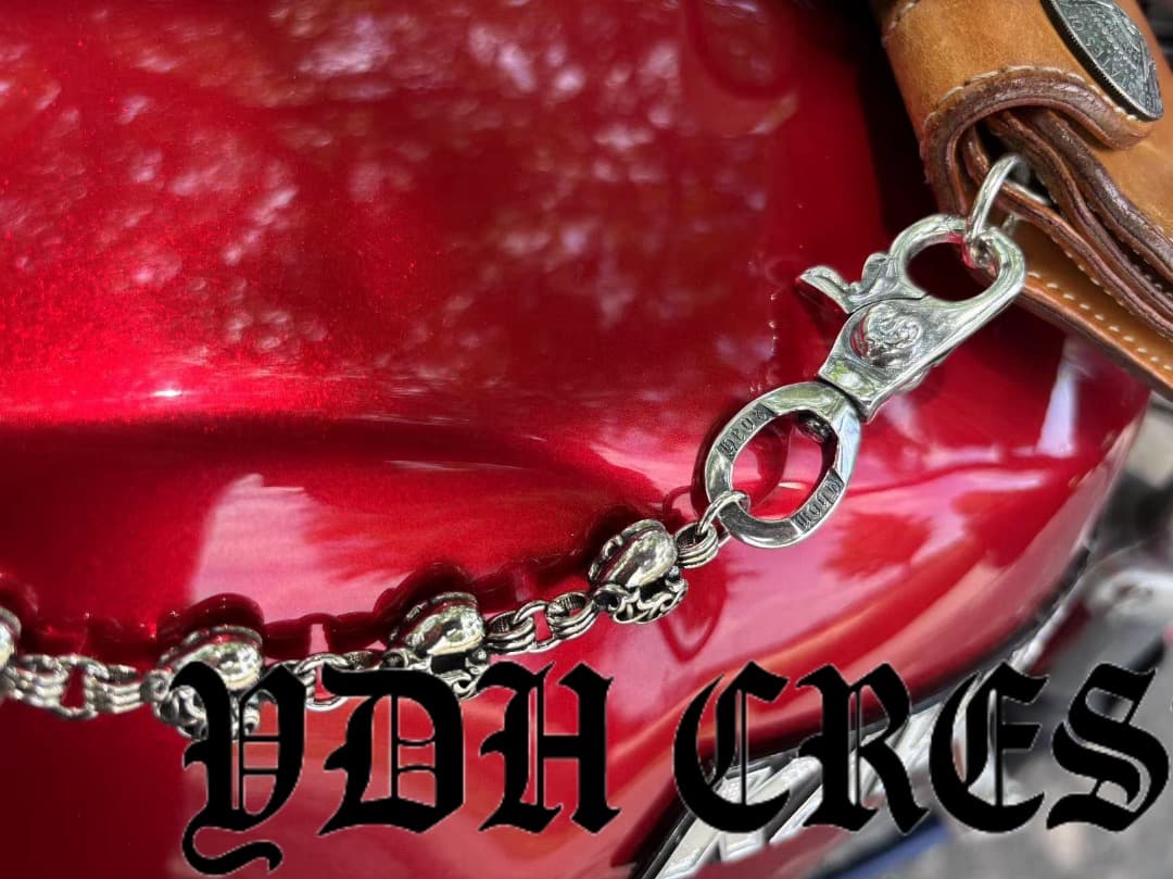 バイカー必須　ウォレット用ハート型　シルバーチェーン　TYPE3　QBKB006