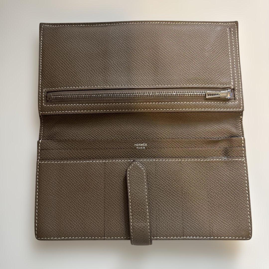 HERMES べアンスフレ 長財布 ブラウン