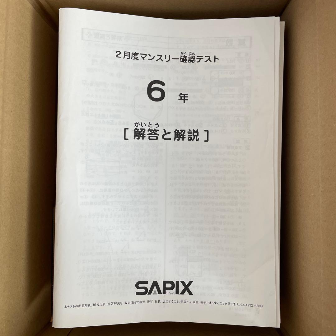 6年 マンスリーテスト 解答と解説