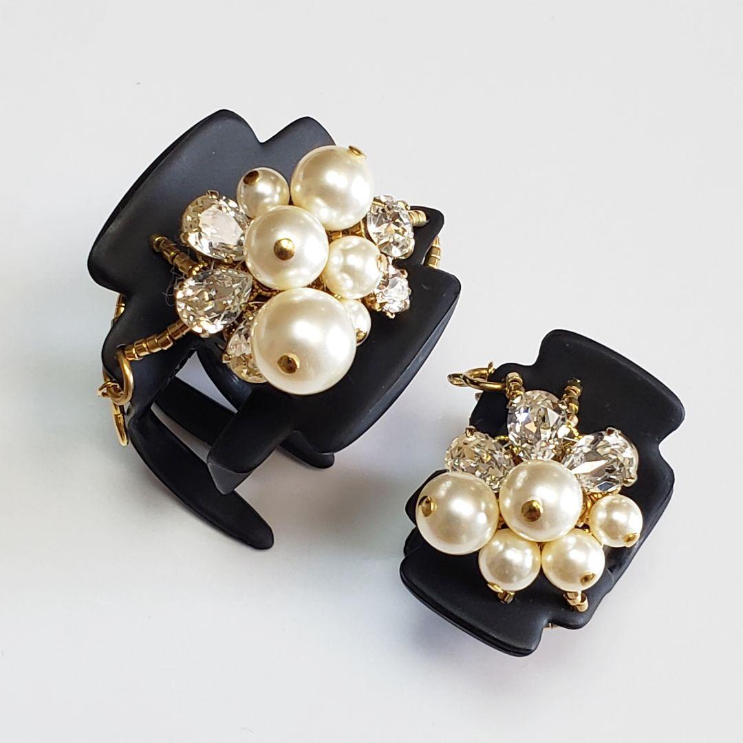 新品　コンプレックスビズ　パール　ブラック　デザートクリップ　中　小セット