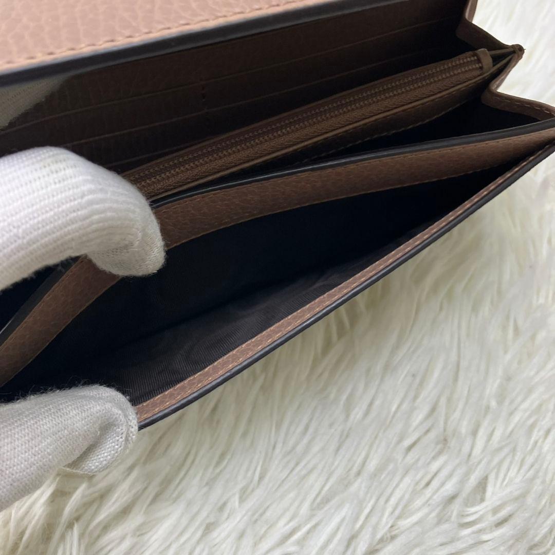 【未使用級】GUCCI 長財布 ダブルG バイカラー コンチネンタル ピンク