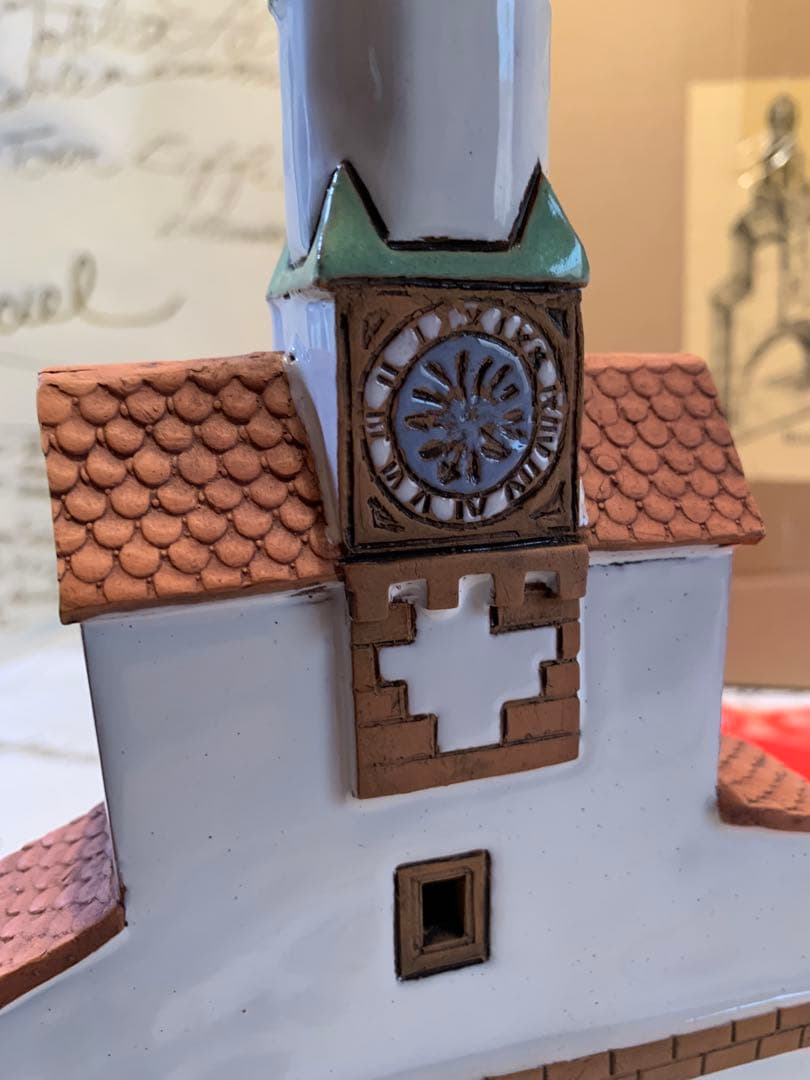 ドイツ製　置物　レアな未使用品の陶器の時計台の置物！これ一つで街並み完成！