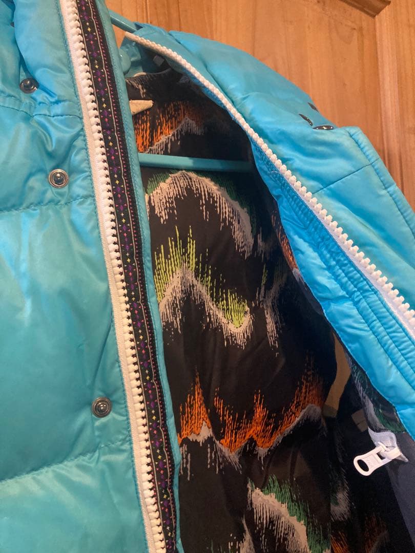 水色 フード付き ダウンベストダウン90%