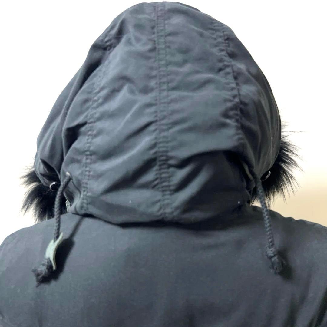 SLY ブラックフード付きモッズコート 24A672