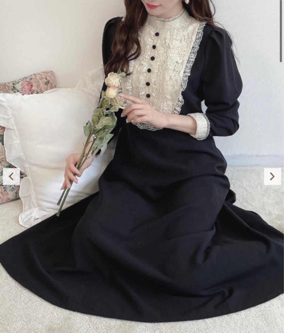 週末値下げ　クレリックレースヨーク切替ロングワンピース　アンアナザーアンジェラス