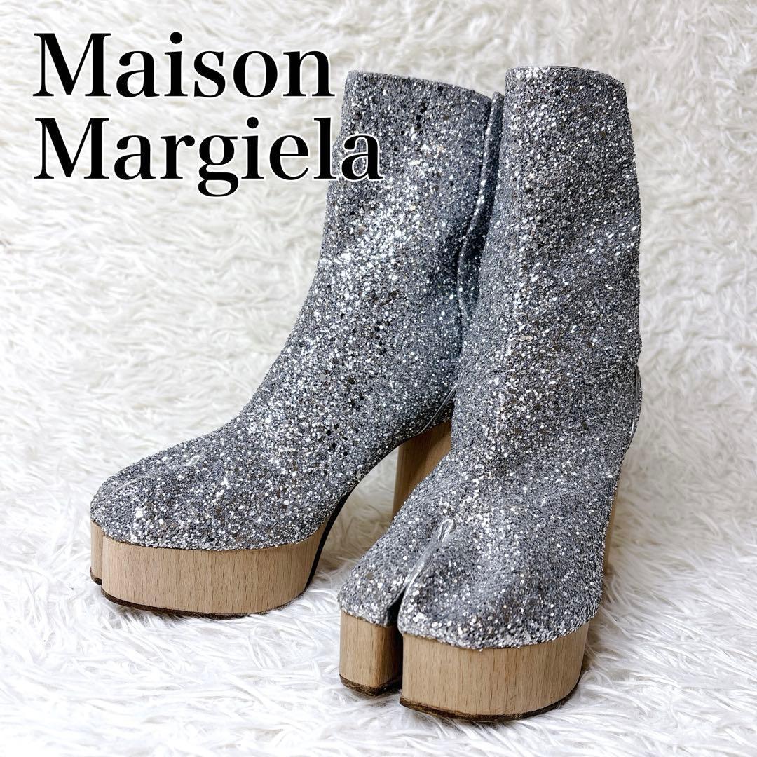 Maison Margiela 足袋ブーツ グリッター シルバー 38