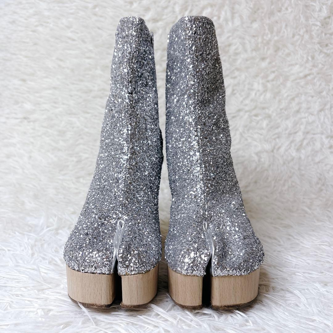 Maison Margiela 足袋ブーツ グリッター シルバー 38