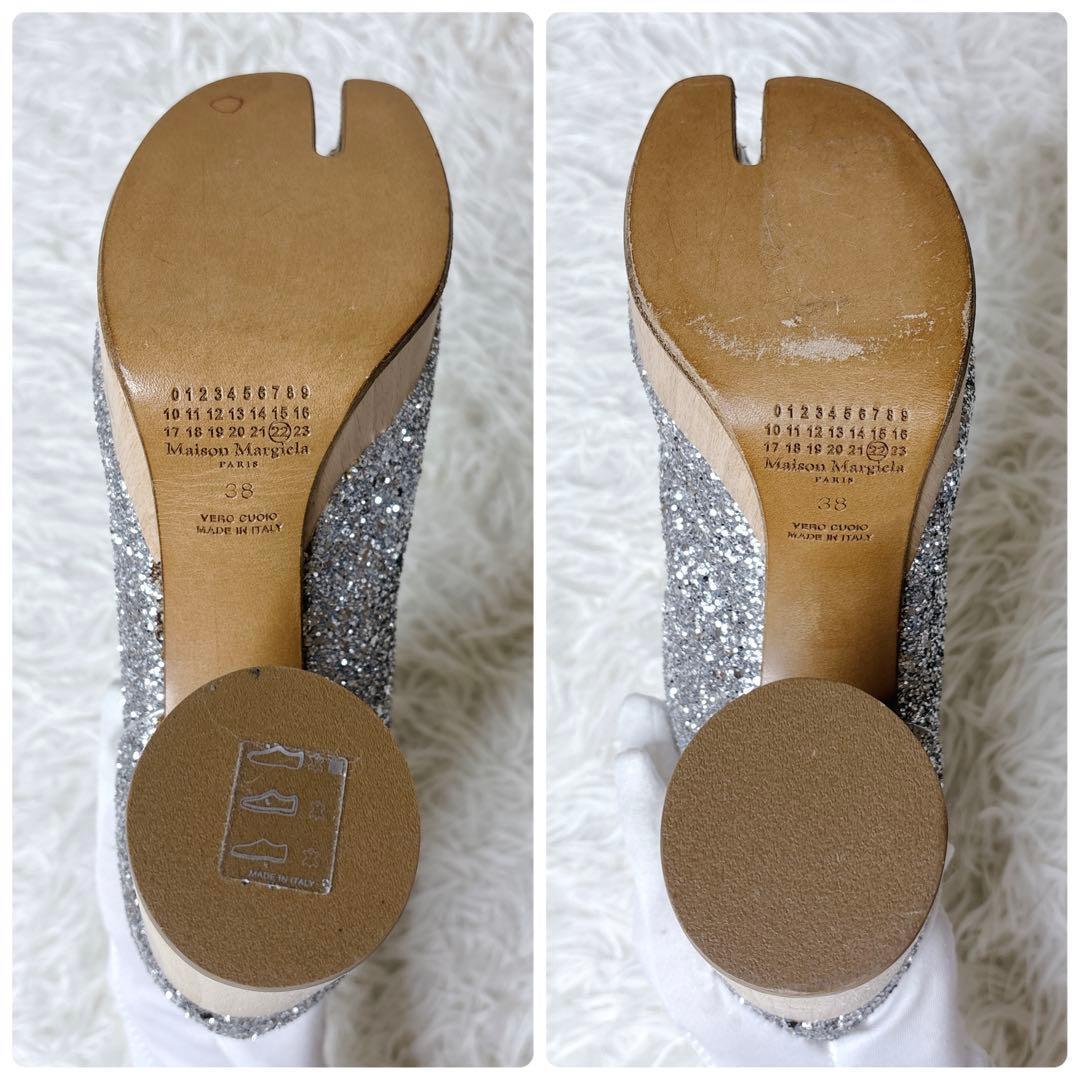 Maison Margiela 足袋ブーツ グリッター シルバー 38