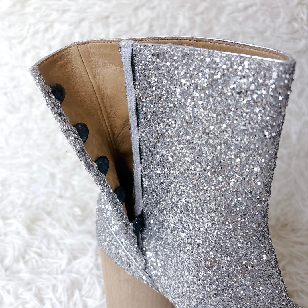 Maison Margiela 足袋ブーツ グリッター シルバー 38