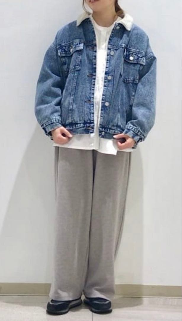 今季　サマンサモスモス　デニムボアジャケット　ブルー　未使用タグ付