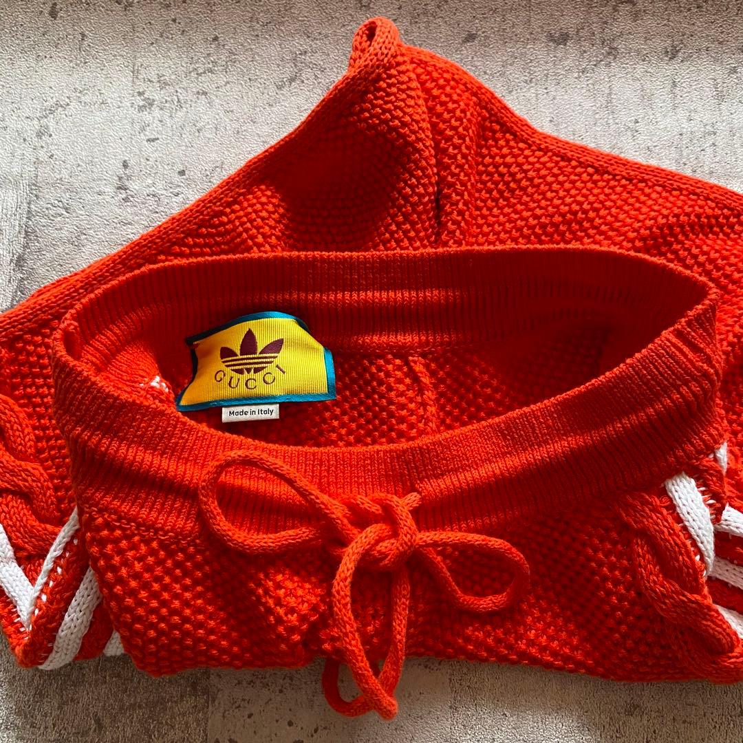 GUCCI adidas グッチ アディダス ショート パンツ ニット赤　レッド