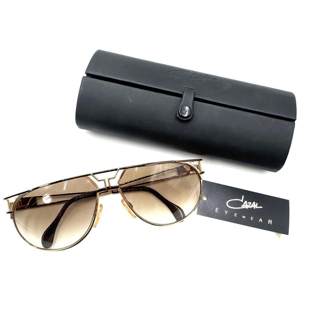 【美品】CAZAL カザール サングラス ゴールドフレーム×ブラウングラデレンズ