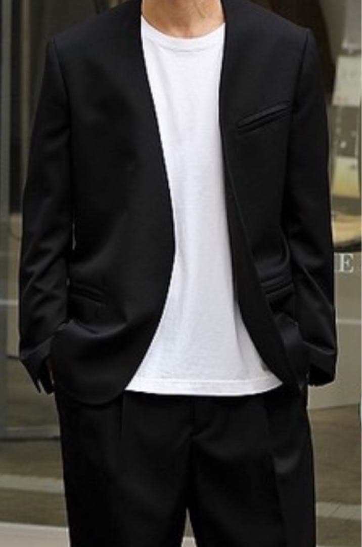 CINOH ノーカラージャケット (ブラック)