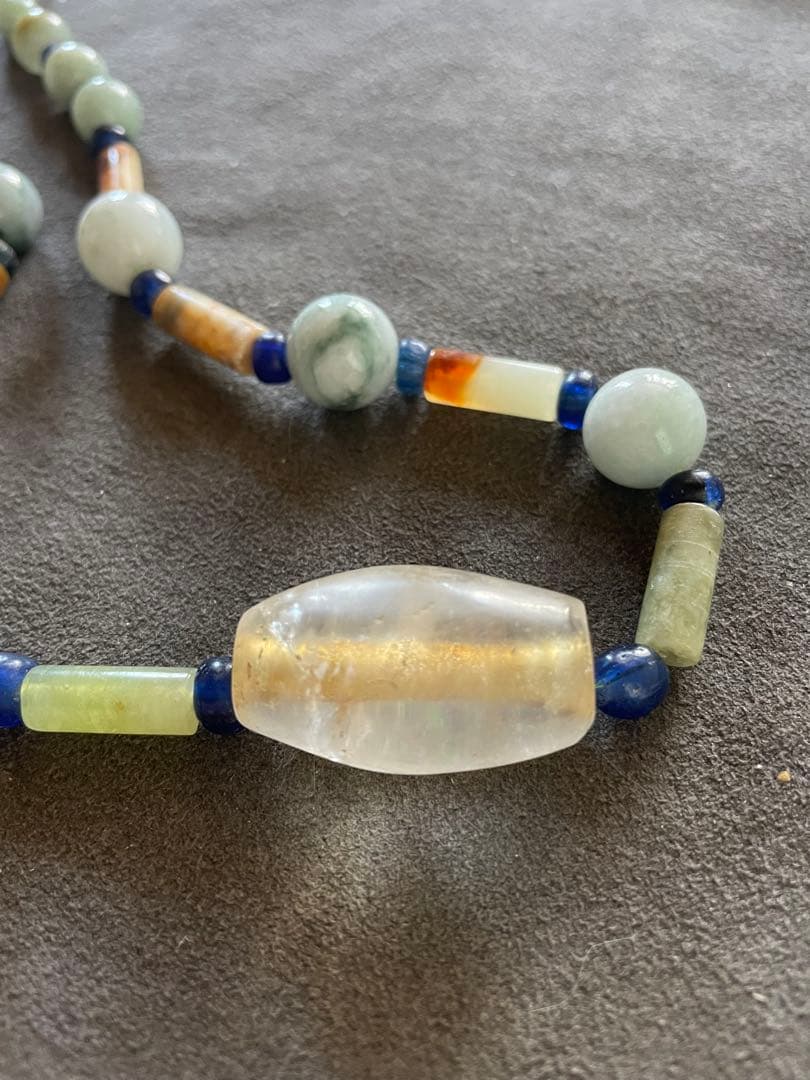 水晶棗玉・瑪瑙管玉・砡玉・とんぼ玉他 首飾り ネックレス　古墳時代