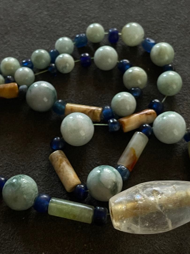 水晶棗玉・瑪瑙管玉・砡玉・とんぼ玉他 首飾り ネックレス　古墳時代