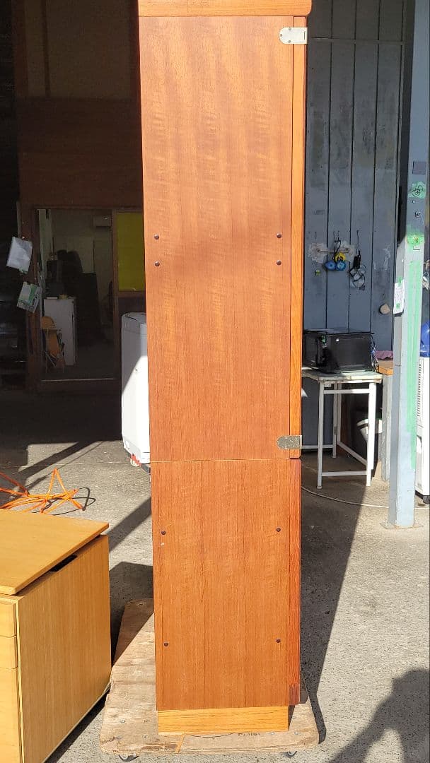 レトロ 木製 ガラス扉付き 食器棚 本棚 収納棚 ヴィンテージ調 キャビネット