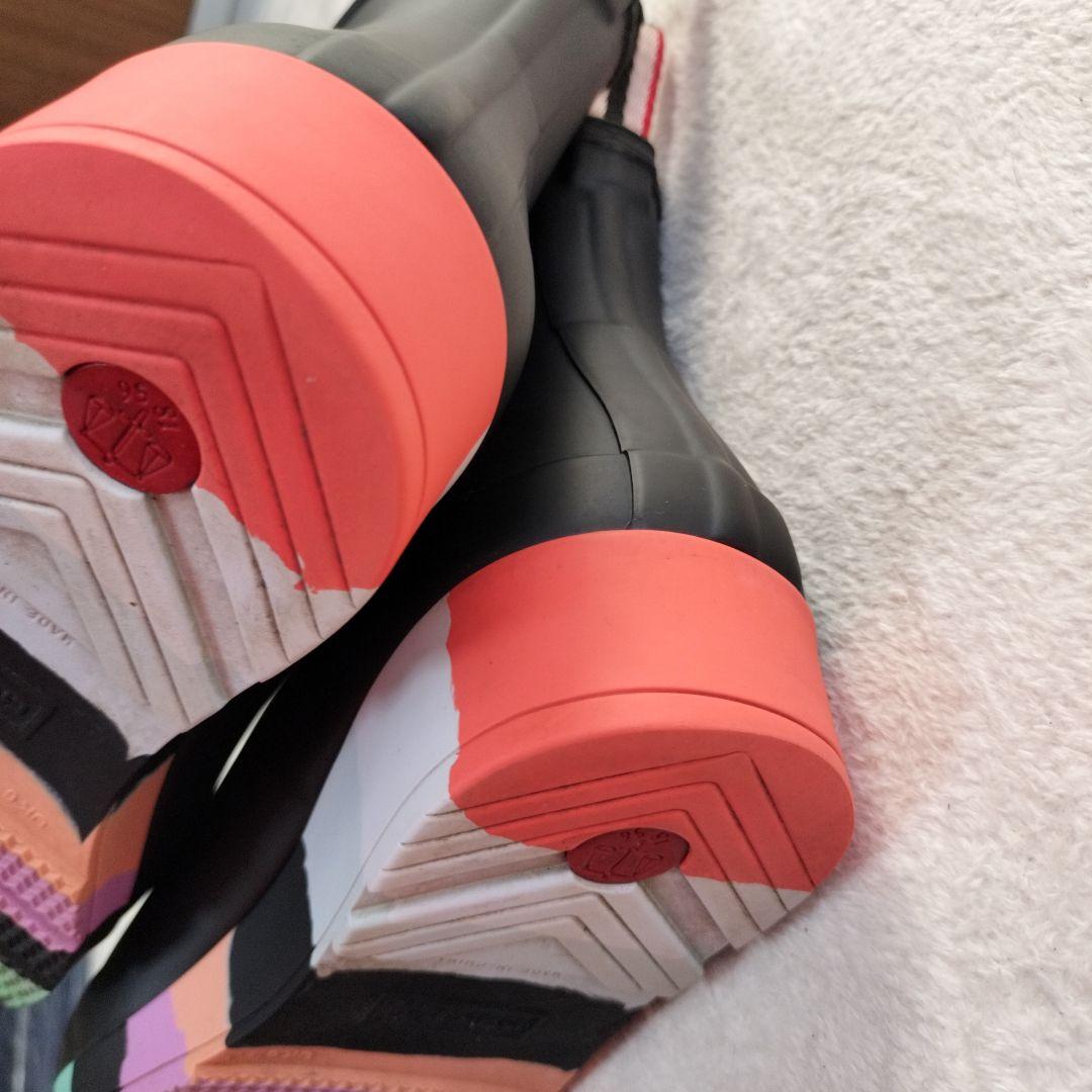 HUNTER ハンター プレイショートストライプソールブーツ 25 レインブーツ