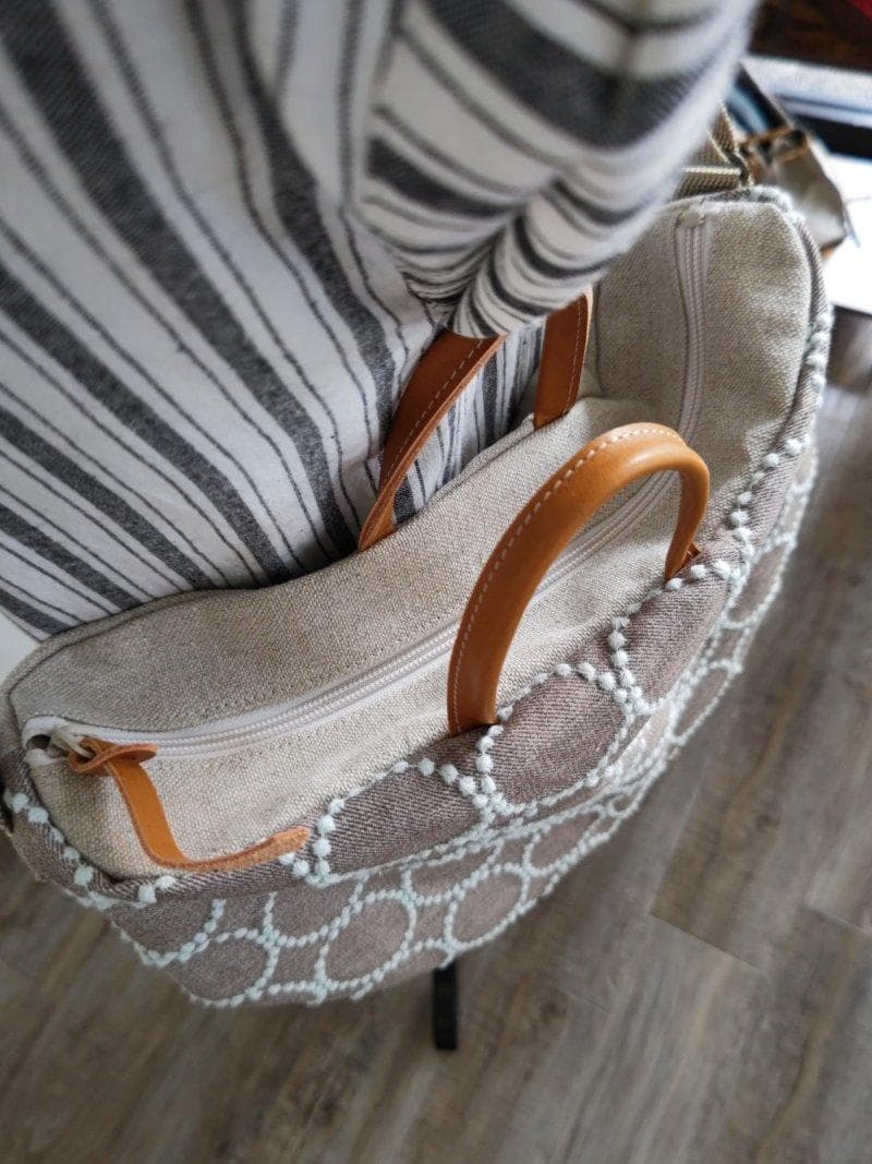 【相談用】ミナペルホネン/タンバリンネイビー×白/ラウンドショルダーLサイズ