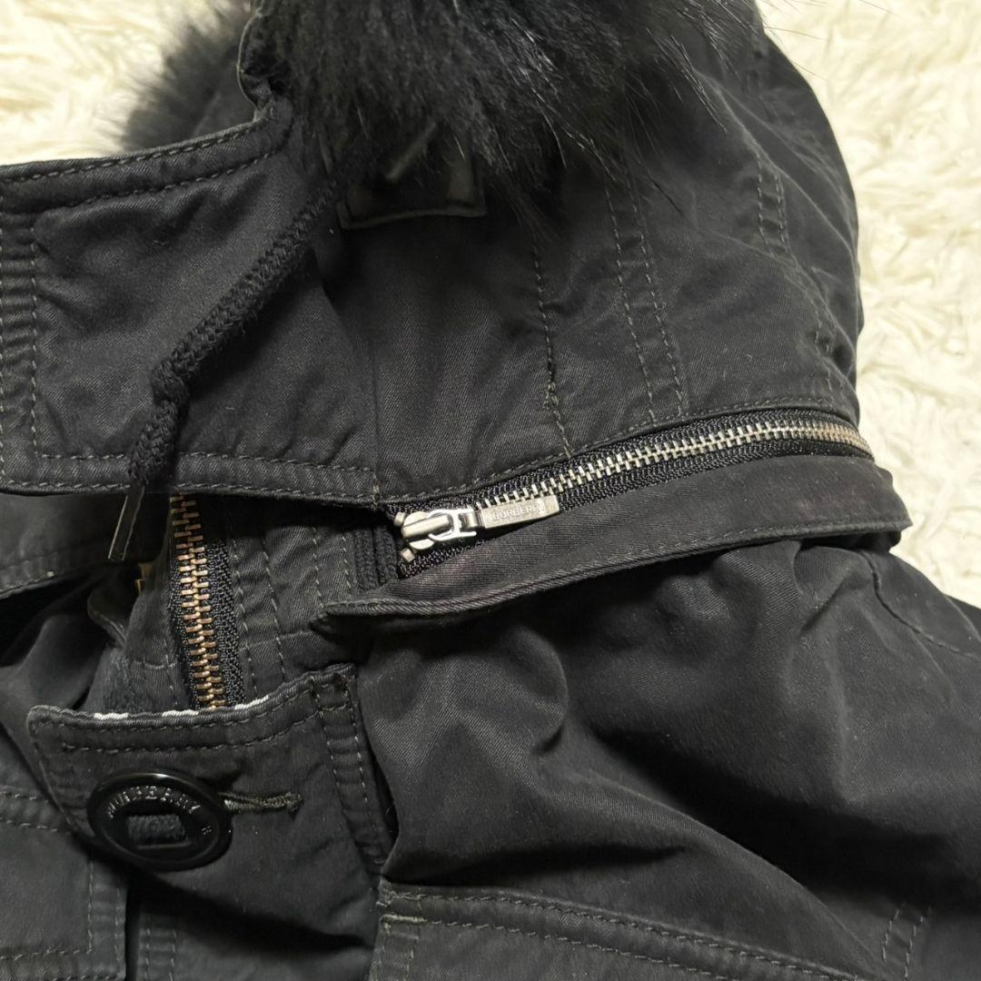 美品 バーバリー ブラックレーベル モッズコート ノバチェック タヌキファー