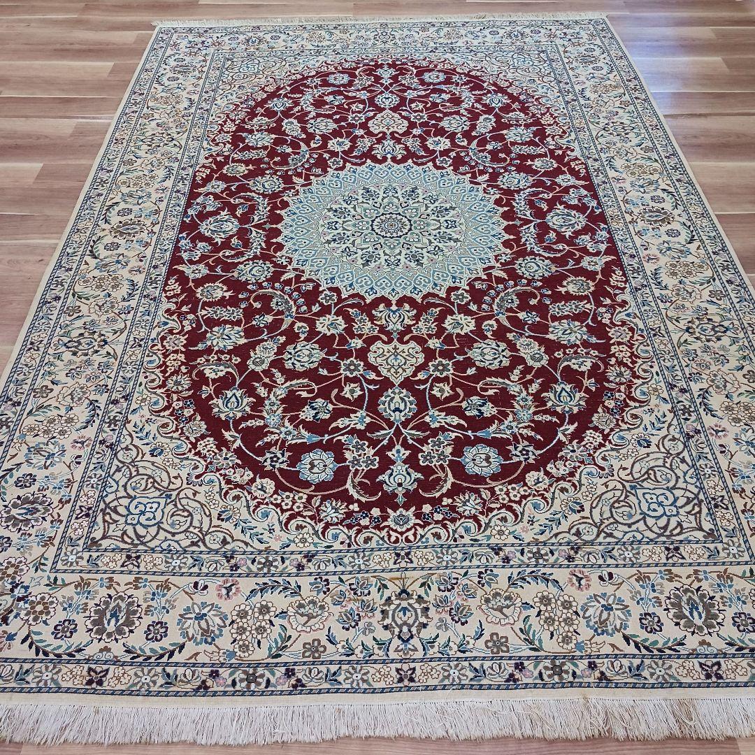 GHR Y2667 高級ペルシャ絨毯 ナイン産 ウール 大判