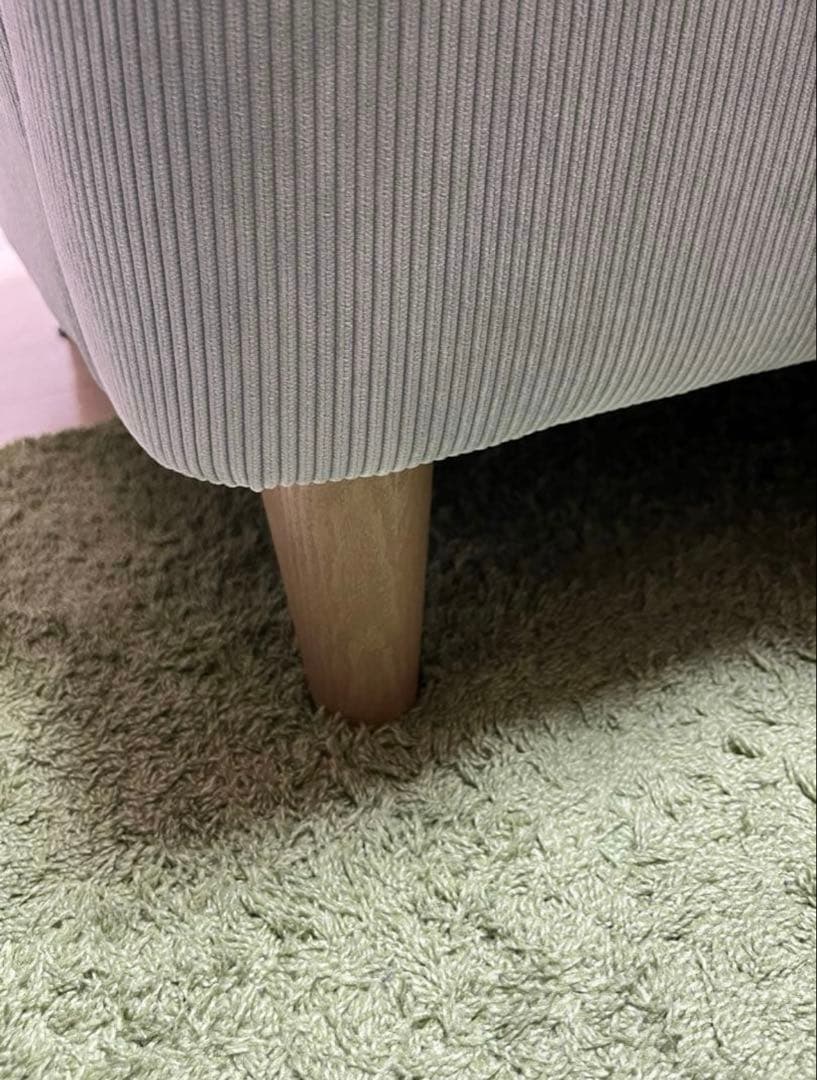 恵⚠️コーデュロイカウチソファ 161cm ミントブルー