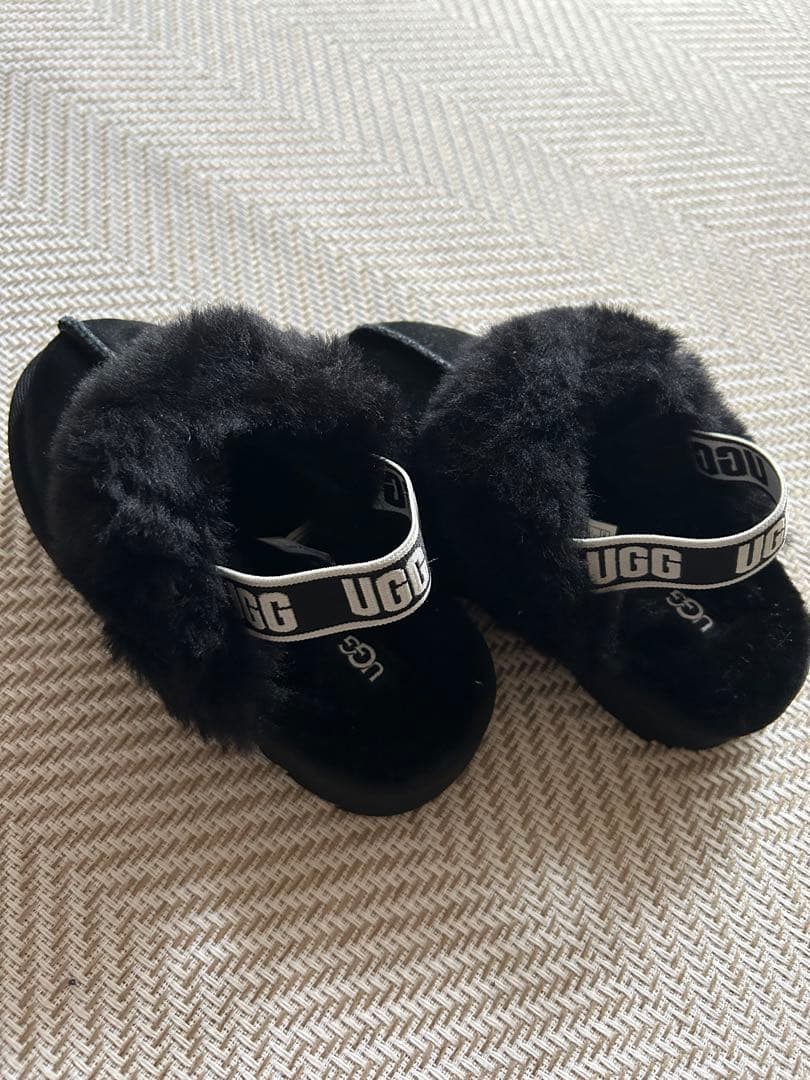 【新品　未使用】UGG ブラックファーサンダル