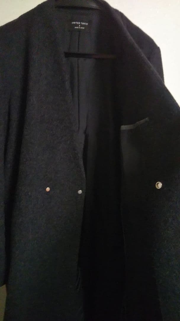 UNITED TOKYO ノーカラーコート グレー M