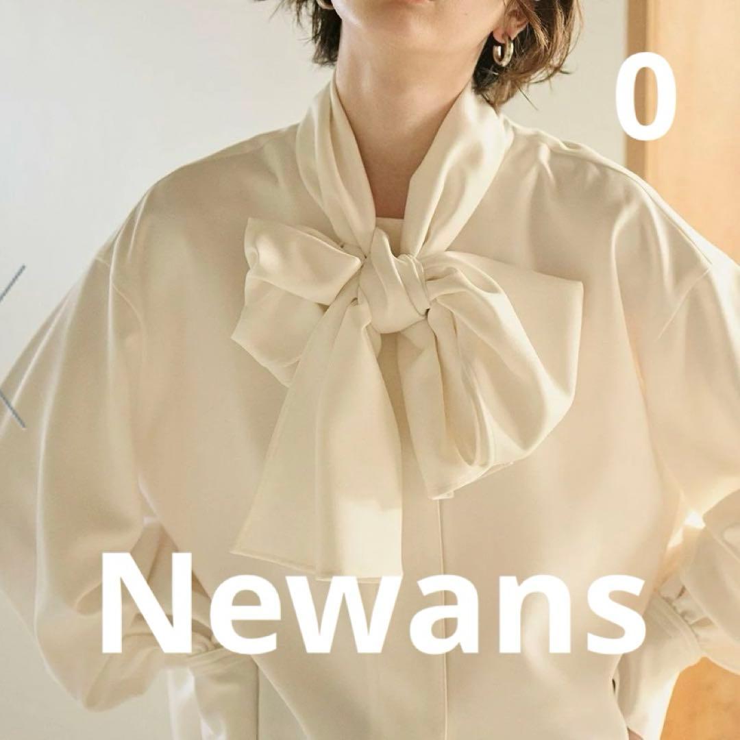 #Newans洗濯機可ビックリボンパウダリーブラウス ボウタイ オンワード