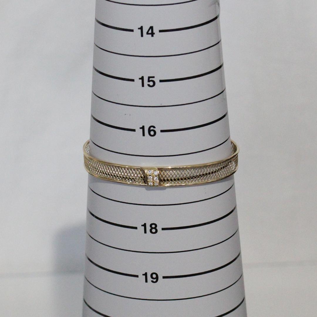 ランバン ダイヤ メッシュ バングル 17cm K18YG 8.7g 新品仕上済