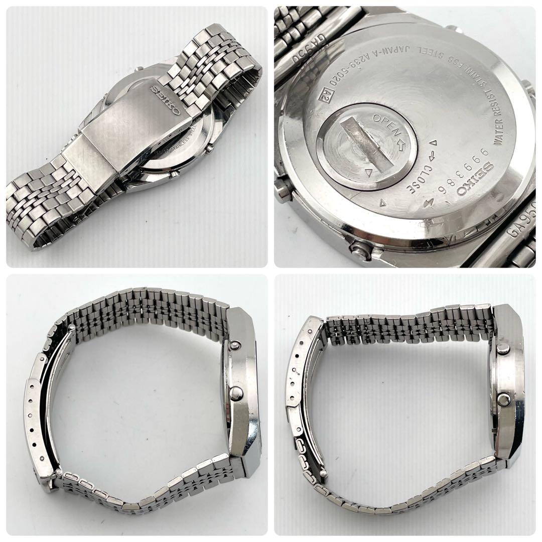 【稼働/新品電池】セイコー　ワールドタイム　スクエア　腕時計　デジタル　メンズ