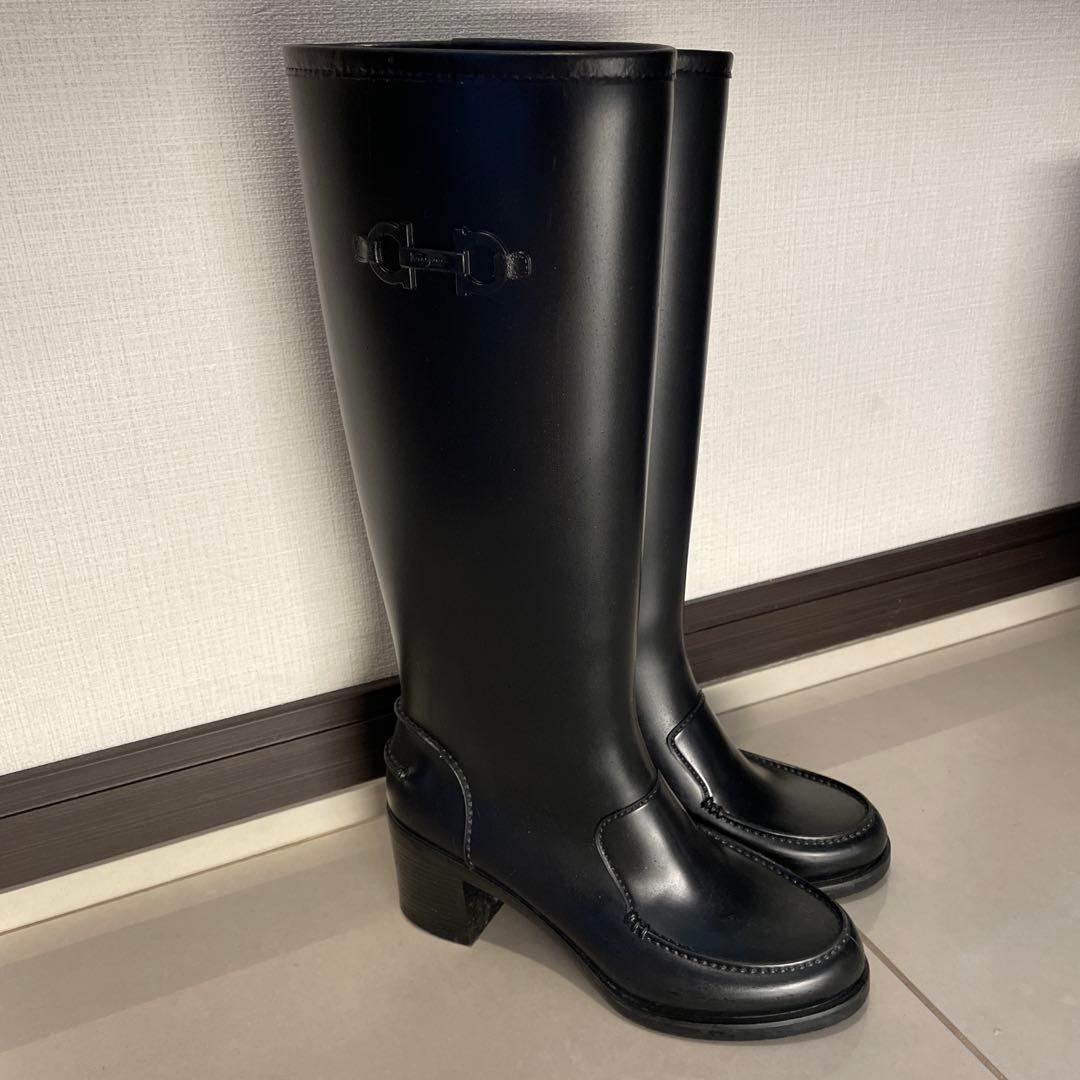 フェラガモ　レインブーツ　ロングレインブーツ
