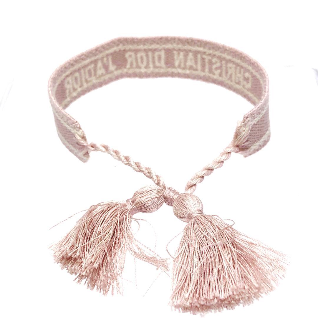 【美品】クリスチャンディオール／ミサンガ ブレスレット ピンク 2本セット