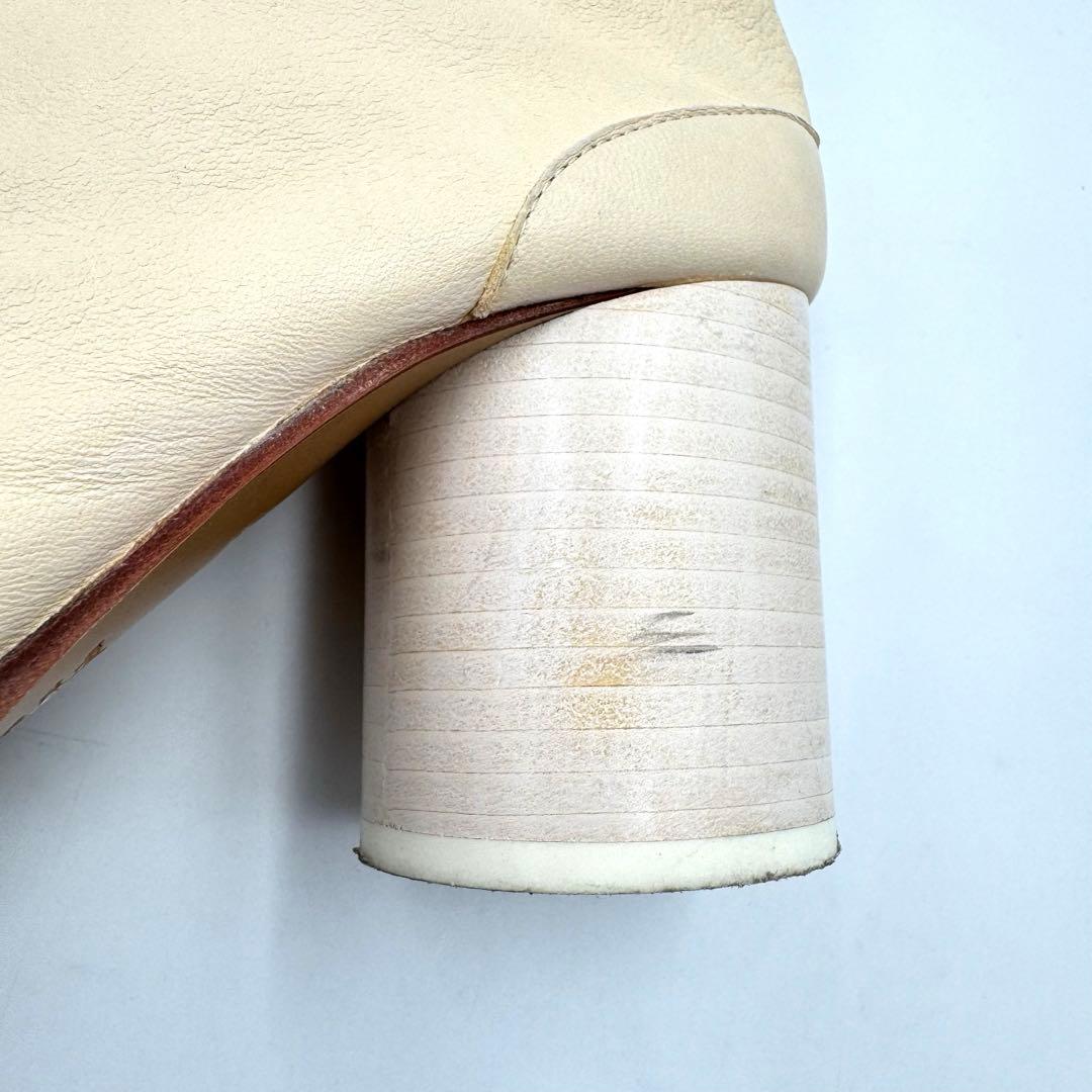 マルジェラ　足袋ブーツ　ベージュ　レザー　サイズ36 太ヒール