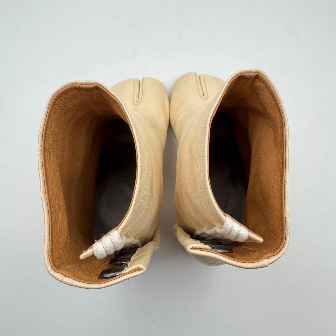 マルジェラ　足袋ブーツ　ベージュ　レザー　サイズ36 太ヒール