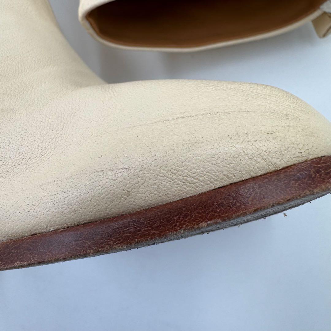 マルジェラ　足袋ブーツ　ベージュ　レザー　サイズ36 太ヒール